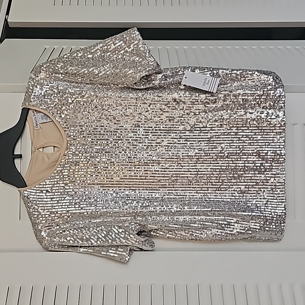 Ophelia Roe Silver Sequin Shirt